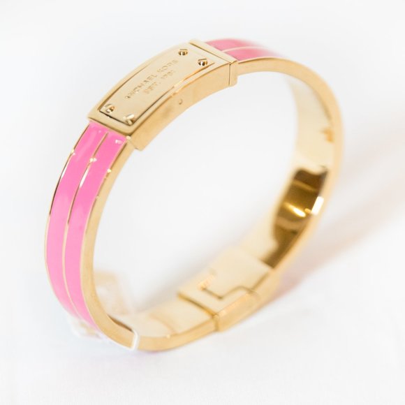NWT Michael Kors pink, gold bangle bracelet - Picture 1 of 5